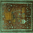 thumbnail image 1 of Ahgly Company Machine Washable Indoor Square Animal Turquoise Blue Traditional Area Rugs, 8' Square, 1 of 4