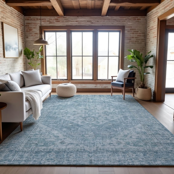 Addison Rugs Mayfield Premium Machine Washable Traditional Global Sky Rectangle Rug, 8' x 10'