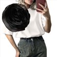 thumbnail image 3 of Camiseta de Flores 3D para Mujer, Corta, Cuello Redondo, Verano M, 3 of 7