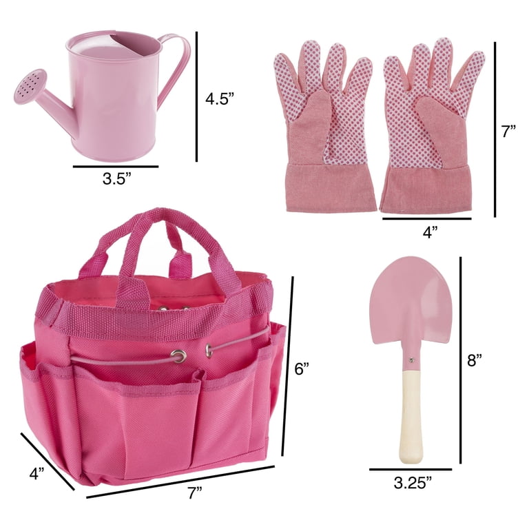 Hey! Play! Kids Garden Tools, Pink 5-Piece Set photo 2
