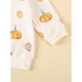 thumbnail image 5 of Toddler Baby Girl Halloween Outfits Pumpkin Long Sleeve Sweatshirts Jogger Pants Headband 3Pcs Fall Clothes Set 3M-3T, 5 of 8