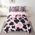 thumbnail image 2 of Pink Cow Print Comforter Set 7 Piece Bed in a Bag Twin Cartoon Bedding Sets,Milk Cow Cowhide Sheet Set Western Decor for Home Farm Animals Bed Set,Farmhouse Bull Cattle Kawaii Room Decor, 2 of 5
