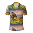 thumbnail image 2 of Daiia Horse Sunflowers Pattern Men’s Polo Shirts,Solid Deck Shirt,Classic Fit, Breathable Cotton Polo for Casual and Sport Wear-4X-Large, 2 of 7