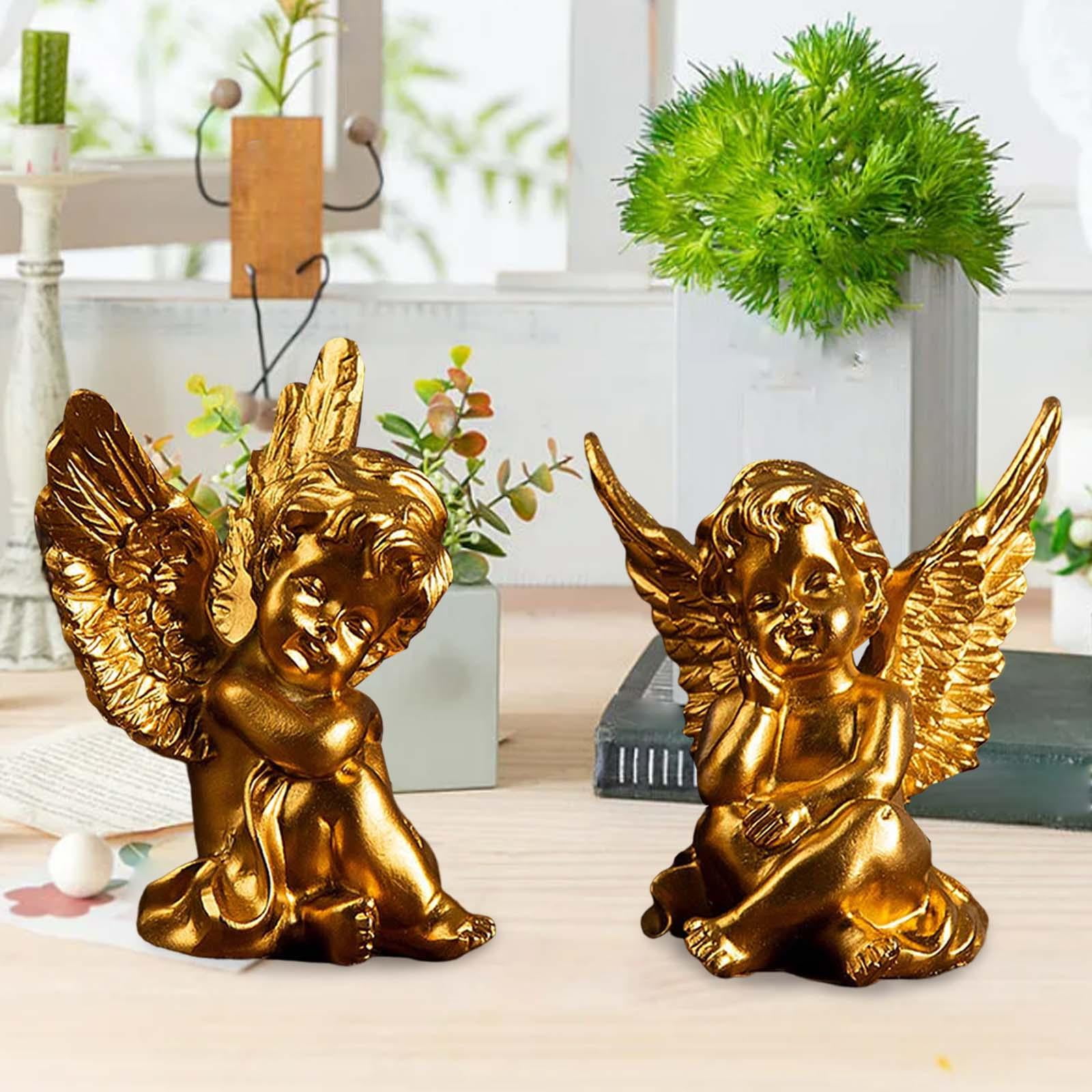 Axioma 4 Pcs Cherubs Angels Statue Resin Decor for Desktop Garden Living Room