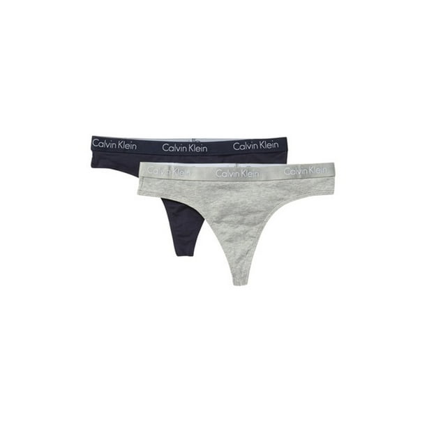 Calvin Klein Underwear Women's 2 Pack Thong, Navy/Grey, S Walmart.com
