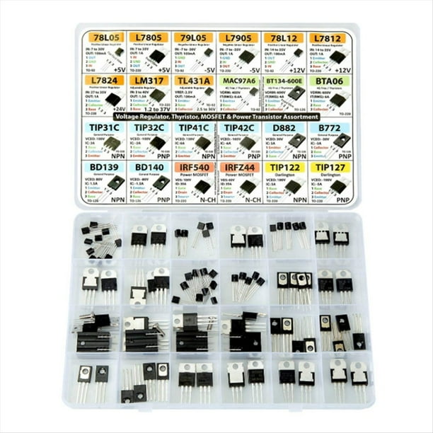 Componentes Electrónicos SOT-23, Transistores, BJT, MOSFET, Diodos, Schottky, Interruptores, 24 Tipos
