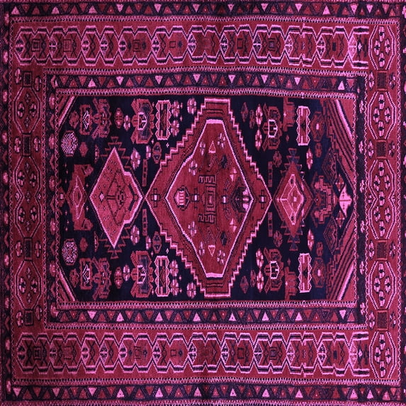 Ahgly Company Indoor Square Persian Purple Traditional Area Rugs, 8' Square