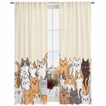 thumbnail image 2 of Sheer Curtains 108 Inches Long, Cartoon Cat Light Filtering Window Curtains for Living Room/Bedroom, Modern Simple Funny Cute Animals Art Rod Pocket Voile Sheer Curtain Drapes, 52"W x 108"L, 2 Panels, 2 of 8