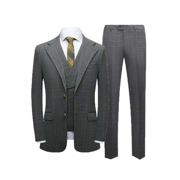 Men's Suit 3 Piece Slim Fit Jacket   Vest   Pants Set | Wedding Formal Business Suits Elegant Tuxedo | Peaked Lapel Blazer