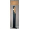 thumbnail image 1 of Half Moon- Floor Lamp- Dark Brown Wood &amp; Brushed Nickel With Etruscan Gold Shade, 1 of 1