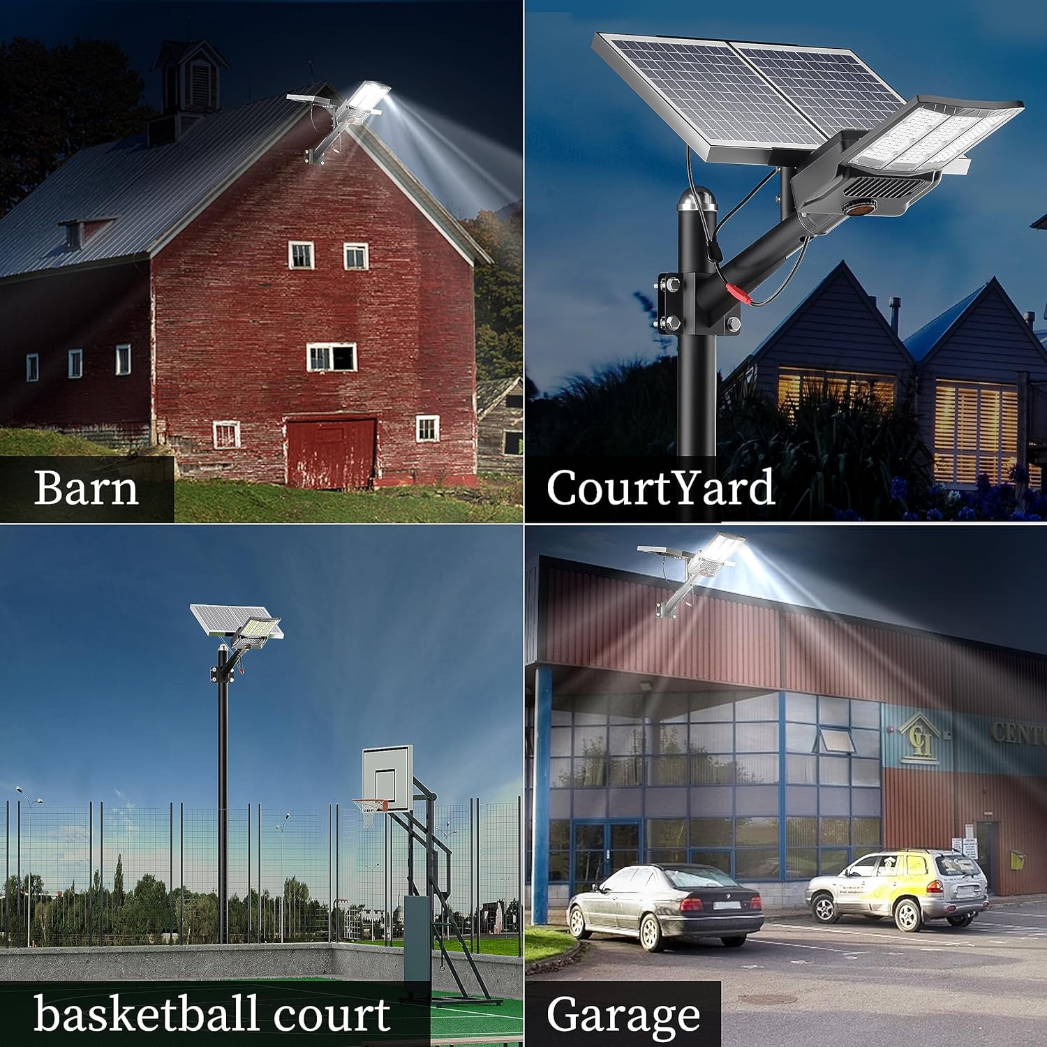 Gefolly 15000W Solar Street Lights, 1950000 LM, Dusk to Dawn, IP67 Waterproof for Outdoor Courtyard, Patio, Road