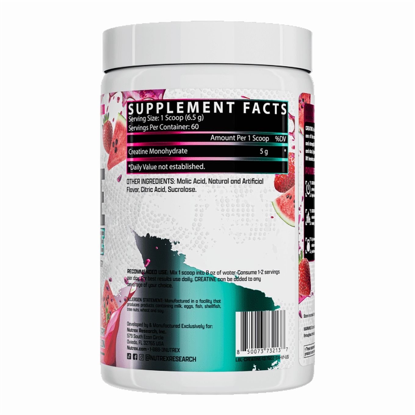 Nutrex Research Strawberry Watermelon Creatine Monohydrate Powder 60 Servings