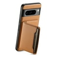 thumbnail image 5 of Allytechgroup Google Pixel 7A Magnetic Back Cover Case with Magnetic Cards Holder, Detachable Cards Slots Retro Leather Case Shockproof Wireless Charging Phone Case for Google Pixel 7A, Khaki, 5 of 7