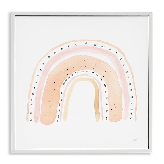 Stupell Industries Eclectic Pastel Rainbow Patterned Doodle Stripes White Framed Giclee Art, 24 x 24, by Katrina Pete