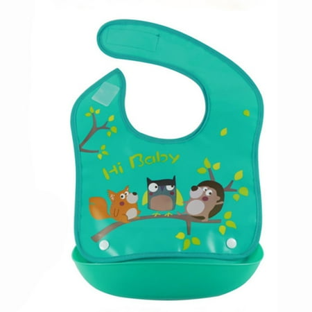 

One Opening Waterproof Babys Bibs Silicone Bib Apron Baby Feeding Food Catcher