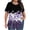Purple, variant on Womens Pleated Graphic Tees Plus Size Clothes Crew Neck Floral Tshirts Casual Trendy Summer Tops Red, 4XL
