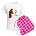 thumbnail image 5 of CafePress - Id Rather Be Riding! Horse Women's Light Pajamas - Women's Short Sleeve Print T-Shirt and Pants Light Cotton Pajama Set, 5 of 7