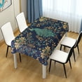 thumbnail image 4 of Yayeee Tablecloths 54" x 54" Rectangle Wrinkle Resistant Party Table Cover, Navy Blue Peacock Pattern, 4 of 8