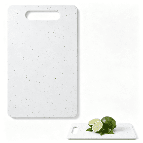 NORIZF 1 Pcs Small Plastic Cutting Board,10"X6" Pp Cutting Board for Kitchen,Dishwasher Safe Lightweight Chopping Boards for Fruits Vegetables,White