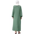 thumbnail image 2 of IBTOM CASTLE Abayas for Women Muslim Dress Prayer Clothes Zipper Maxi Long Robe Kaftan Dresses Islamic Dubai Loose Abaya Dress XL Green, 2 of 8