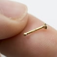 thumbnail image 4 of 14K Gold Nose bone stud with Black Cubic Zirconia 22g, 4 of 5