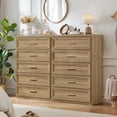 thumbnail image 5 of Joaxswe 5 Drawer Dresser for Bedroom, Wood Oak Dresser with Wide Drawers and Metal Handles, Modern Dresser Chest for Bedroom, Living Room, Entryway, 5 of 12