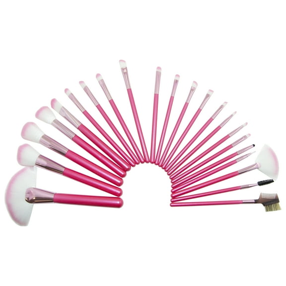 22 Piece Professional Cosmetic Makeup Pink Brush Set with Pink Bag