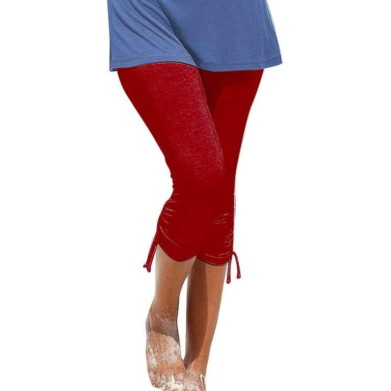 Xysaqa Women's Lightweight Soft Capris Leggings, Crop Leggings 3/4 Stretch  Yoga Pants Summer Beach Short Pants Pajama Pants