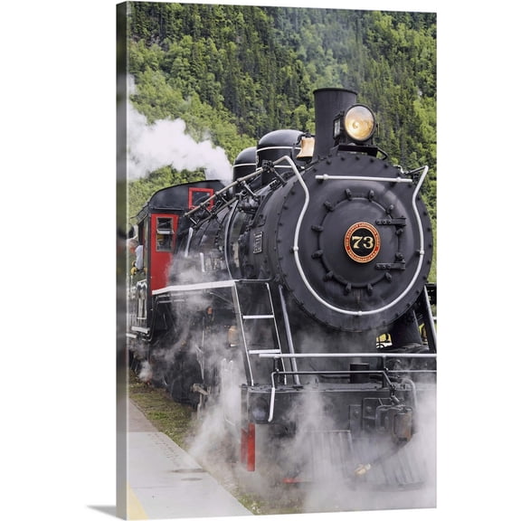 Great BIG Canvas | "Steam locomotive in Skagway, Alaska" Canvas Wall Art - 32x48