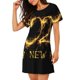 thumbnail image 2 of Disketp Happy New Year 2025 para Camisón Corto de Manga Corta para Mujeres, Camisón Cómodo con Escote Redondo, Bonito y Confortable, 2 of 6