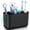 Black, variant on Drainage Toothbrush Holder for Bathroom Countertop – Adjustable Dividers, Anti-Slip, Rustic Caddy Organizer for Toothpaste, Shower, Family, Kids