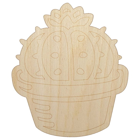 Succulent Success Cactus Wood Shape Unfinished Piece Cutout Craft DIY Projects - 4.70 Inch Size - 1/8 Inch Thick