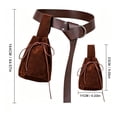 thumbnail image 3 of Gtoiithly Medieval Belt&Pouch Faux Leather Pirate Waist Bag for Larp Retro Viking Costume Medieval Belt Brown-1 One Size, 3 of 7