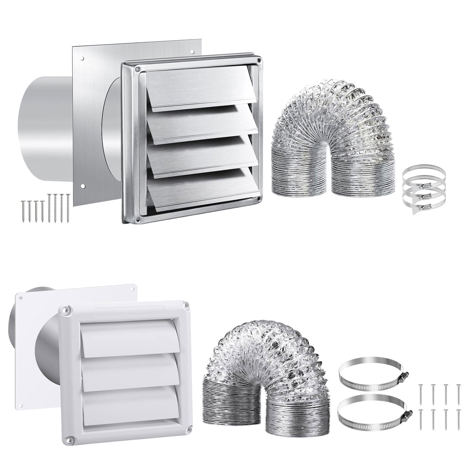 4Inch Dryer Vent Hose Connectors Wall Ducting Extracts Valves Duct Grills Cover Dryers Vent Wall Plate With Hoses
