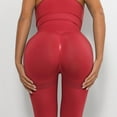 thumbnail image 6 of HXWCHs Women's Athleisure Yoga Pants High Rise Gym Leggings Solid Color Red L, 6 of 6