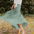 thumbnail image 6 of qolati Maxi Skirts for Women Long Beach Skirts Pleated Skirts for Women Summer Elastic Waist Boho Ruffled Flowy Skirt Size L, 6 of 9