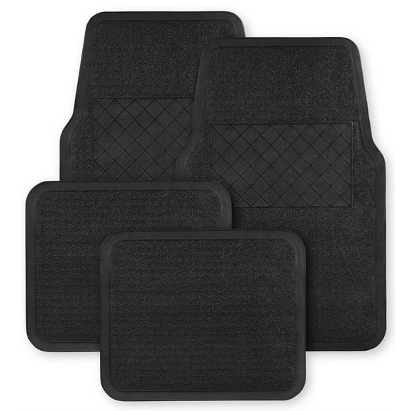 AUTO DRIVE Value 4 Piece All Season Car Floor Mats Floor liners, Fits most cars, trucks & SUVs