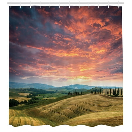 Tuscany Shower Curtain Tuscany Italy Cypress Trees And Fields