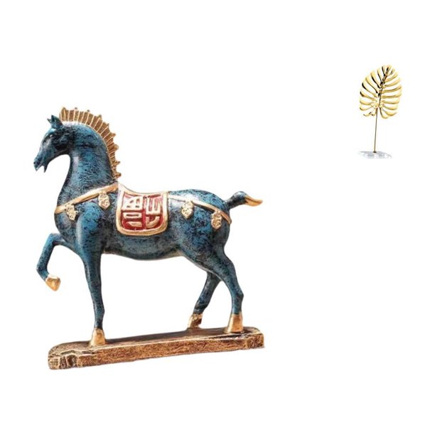 Escultura de hoja de caballo de pie para escritorio, sala de estar, estantería, hogar, bar, decoración, estatua de adorno abstracto Fengshui