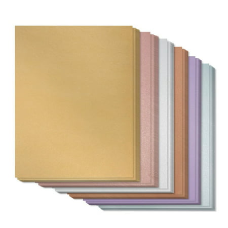 Assorted Metallic Paper - 96-Pack Shimmer Papers, Double Sided, Laser Printer Compatible, Perfect for Weddings, Craft Use, Includes Gold, Silver, Rose, Copper, Amethyst, Aquamarine, 8.5 x 11 (Best Paper For Wheatpasting)