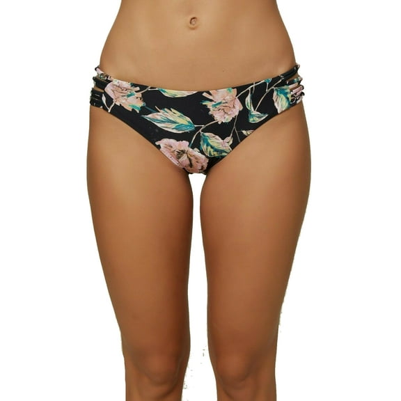 O'NEILL Van Don Floral Knot Hipster Bottoms Black SM (US 1-3)