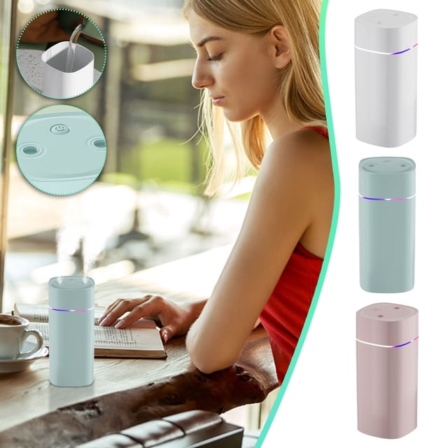 Xihbxyly Humidificador de Boquilla, Recargable Por Usb, Atomizador de Agua de Gran Capacidad, Silencioso, Luz Led de 7 Colores, Apagado Automático, Ideal para Oficina En Casa, Tamaño de 6,4 X 3,07 Pu