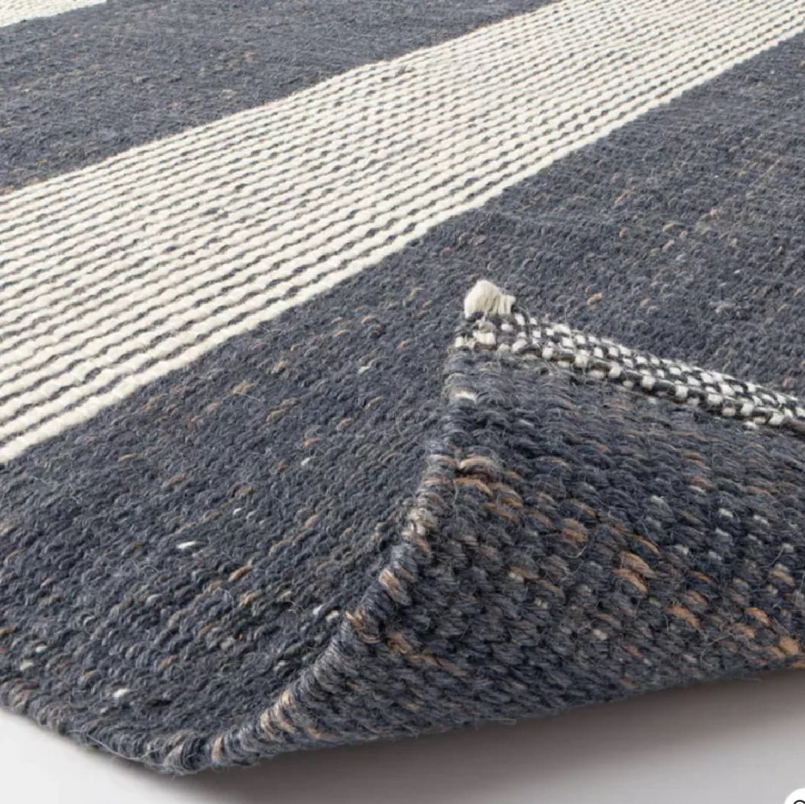 Northlight 5' x 7' Hand Woven Blue and Beige Striped Jute Area Throw Rug