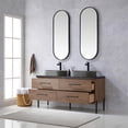 thumbnail image 4 of Trento 60" Double Concrete Sink Bath Vanity in North American Oak with Mirror, 4 of 12