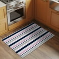 thumbnail image 2 of Area Rug 2 x 3 Ft, Pink Grey Striped Indoor Accent Bathroom Rugs for Kitchen/Laundry Room, Farmhouse Stripes Modern Abstract Art Washable Non-Slip Runner Floor Mat for Entryway, Living Room, 2 of 8