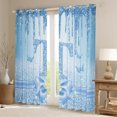 thumbnail image 2 of Manfei Letter Monogrammed T Black Out Curtains for Kids Children Girls,Dreamy Princess Curtains Pack of 2 (42x63 Each),Cute Butterfly Bowknot Bedroom Curtains,Bling Glitter Bedroom Decor, 2 of 6