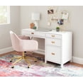 thumbnail image 3 of Linon Lakelyn 48" Writing Desk with 4 Drawers and Side Storage, White, 3 of 25
