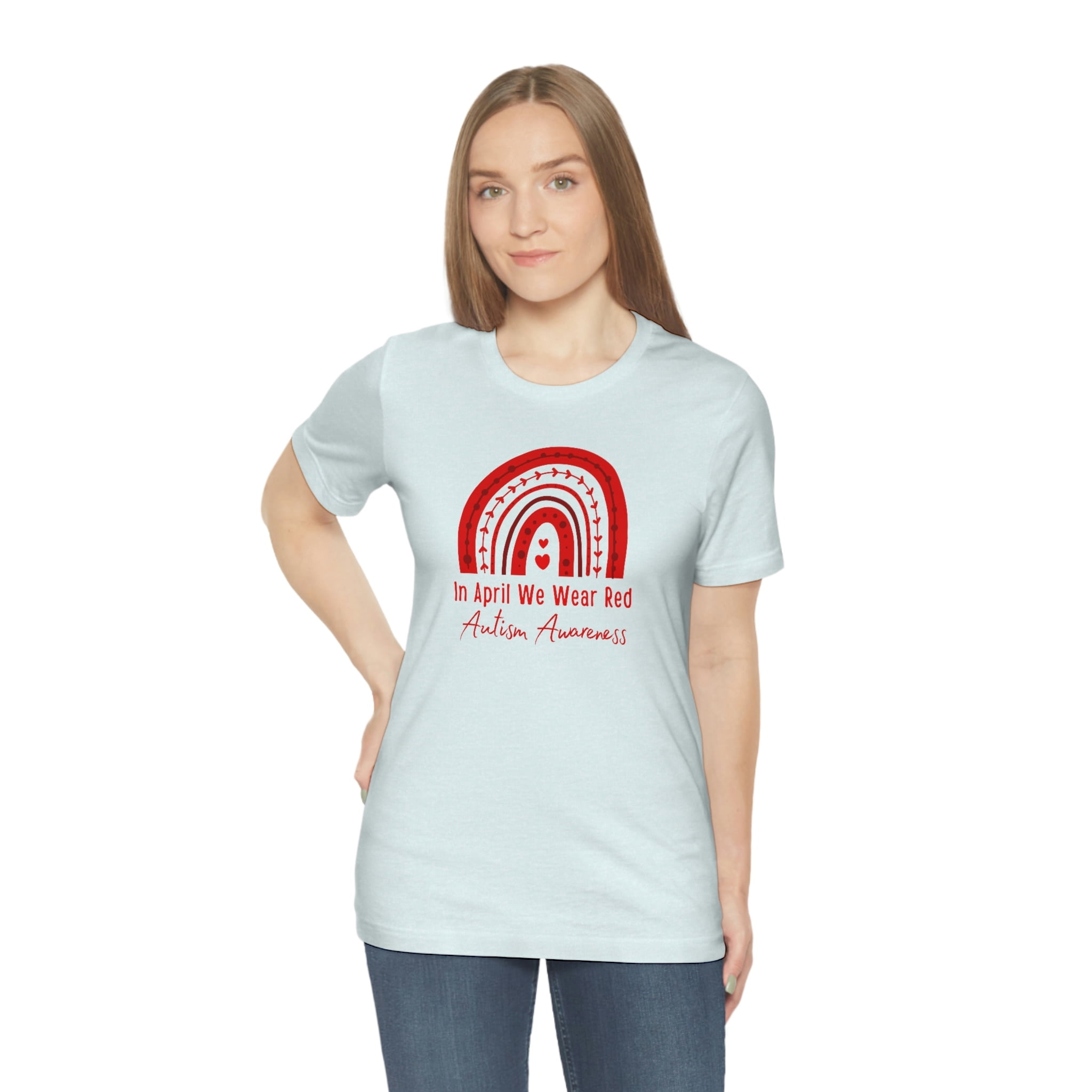 In April We Wear Red for Autism Awareness Shirt