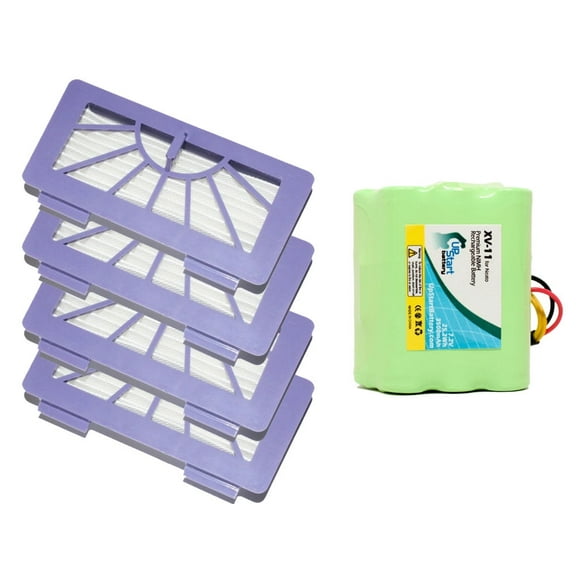 Neato XV Signature Battery and Filters - Kit Includes Neato Battery and 4 Filters (3500mAh, 7.2V, NI-MH)