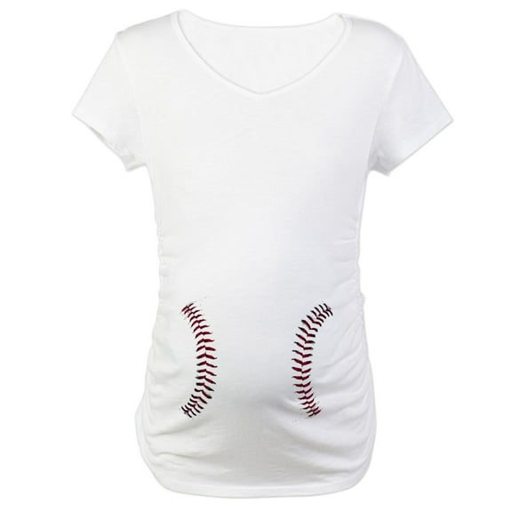 CafePress - Basebump Maternity T Shirt - Cotton Maternity T-shirt, Cute & Funny Pregnancy Tee